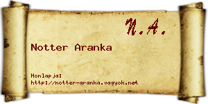Notter Aranka névjegykártya
